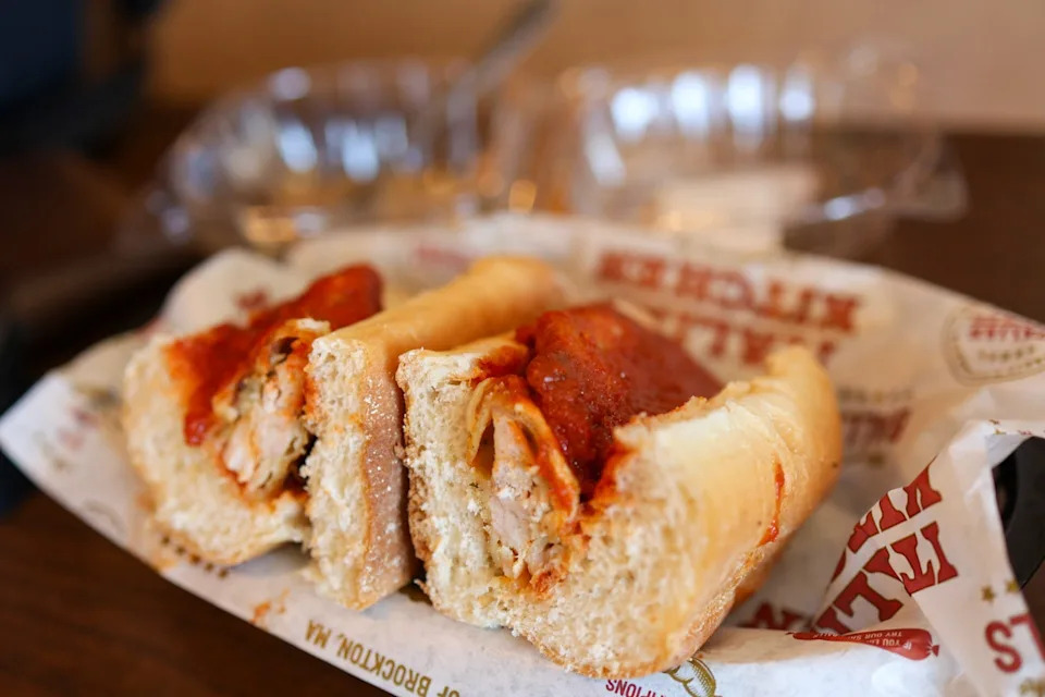 The chicken parmesan sandwich at Italian Kitchen in Brockton on Monday, June 30