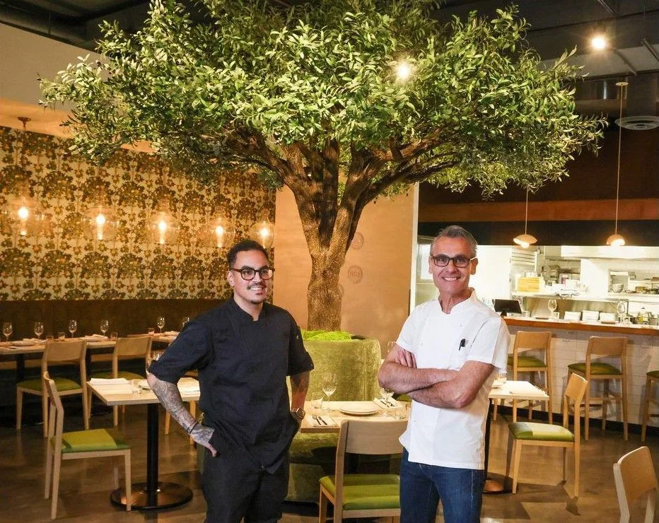  Chefs Ron Maru, left, and Giuseppe di Gennaro at L’Olivo restaurant in Inglewood on July 25, 2025. Gavin Young/Postmedia