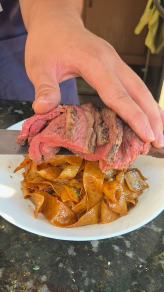 Grilled Picanha and Garlic Noodles