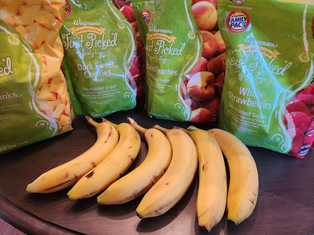 Smoothie bags. Add water and protein powder (zip bags are reused)