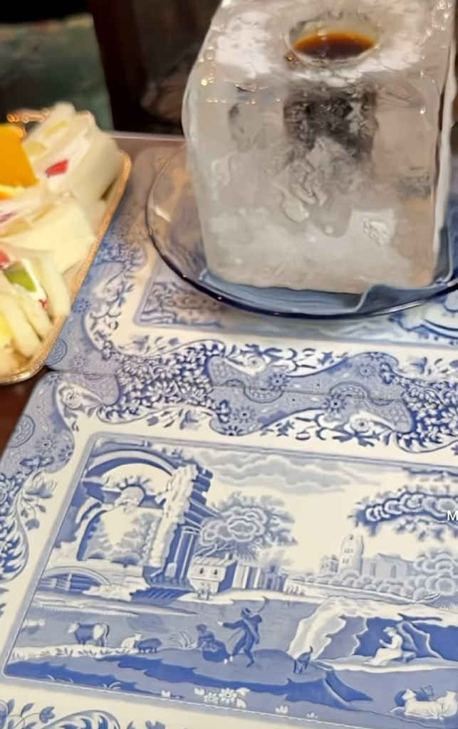 Do you want some more ice cubes in your ice coffee?