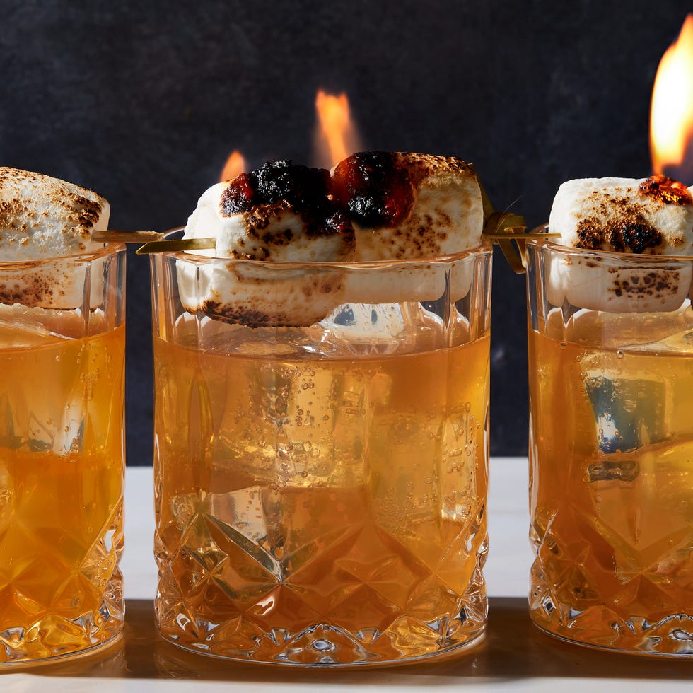 campfire mules with a torched marshmallow garnish