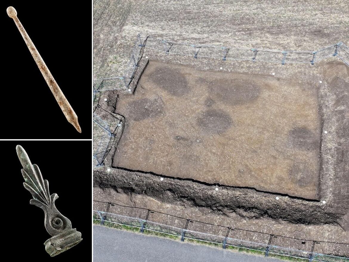 Ancient brooches, wine jugs, and a bone pen found in Celtic settlement in Germany