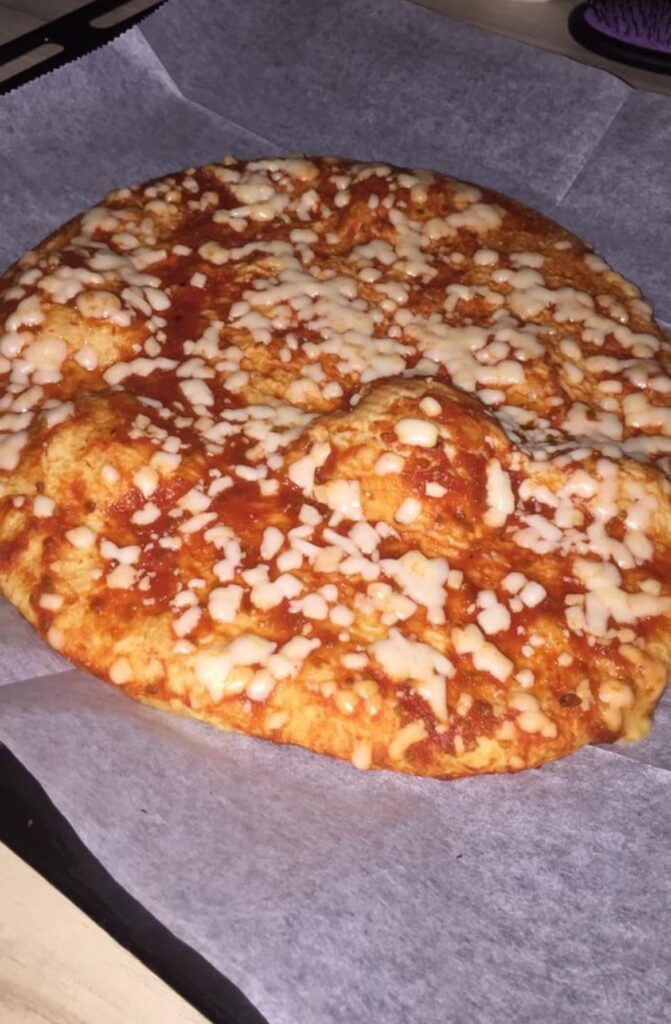 This frozen pizza I bought just oozes cheese.