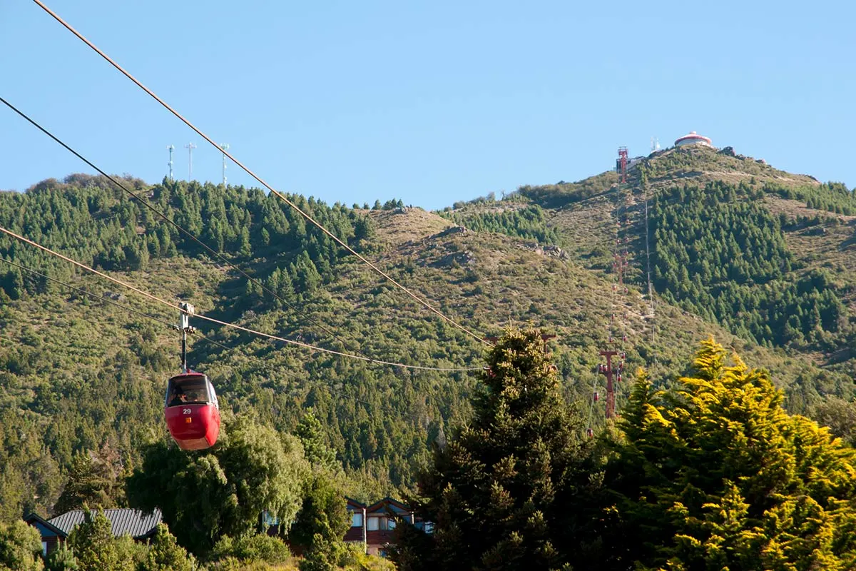 ride in a 4 seater gondola at Cerro Otto in Bariloche, Argentina