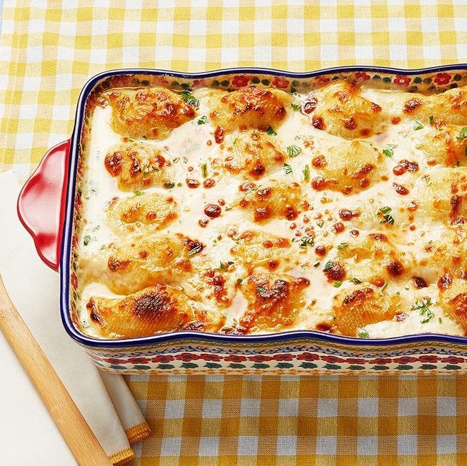 chicken alfredo stuffed shells casserole