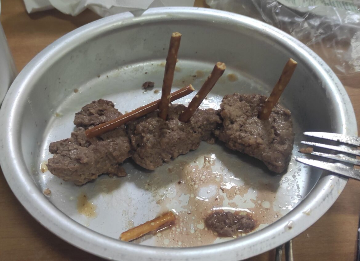 Something my friend made, meat and salted stick…