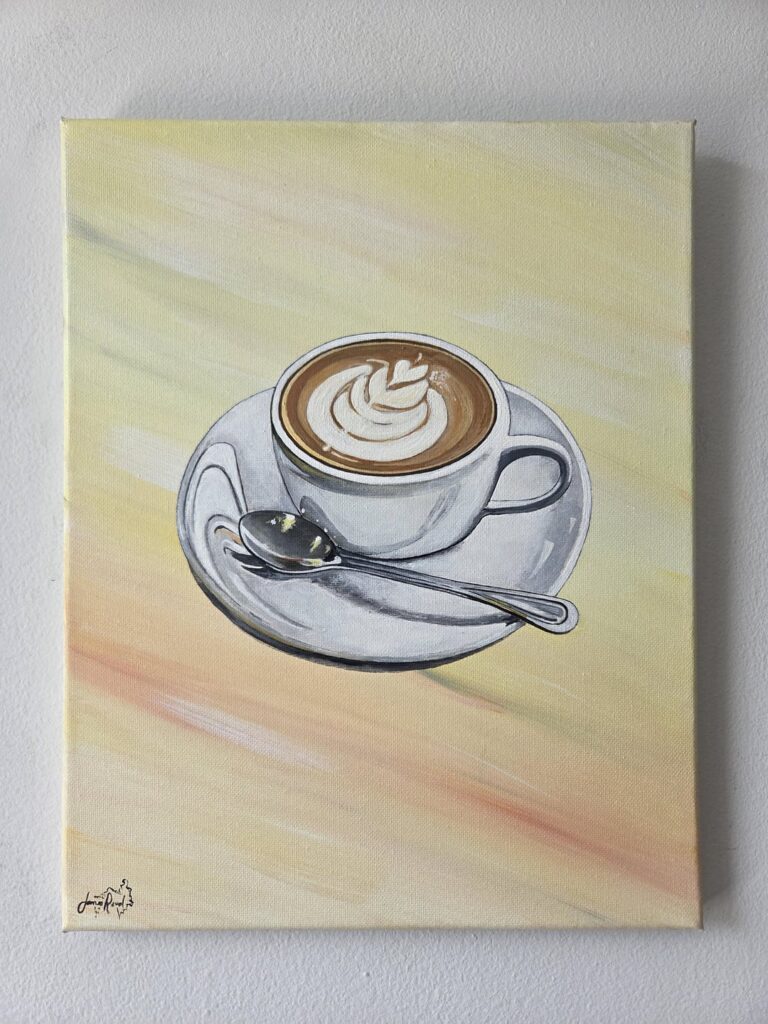 Painted a cappuccino, acrylic on canvas