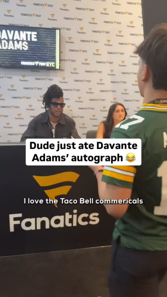 Kid eats NFL player's autographed taco