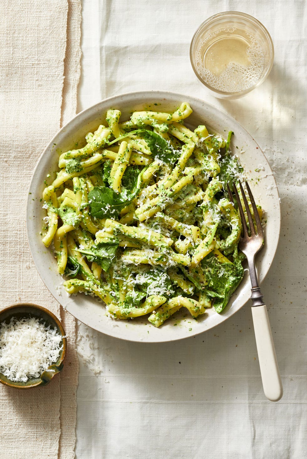 kale pasta on a plate