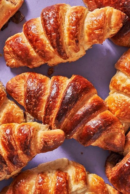 croissants on a purple background