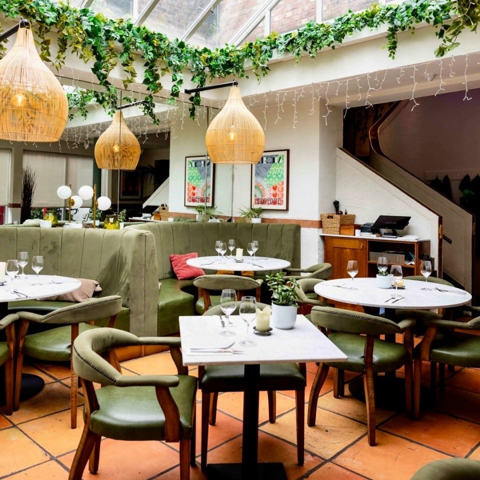 Interior view of Croma restaurant in Chorlton.
