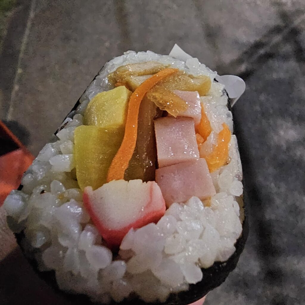 Basic gimbap with a lot of ham