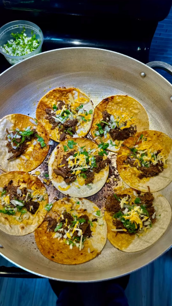 Beef tacos.