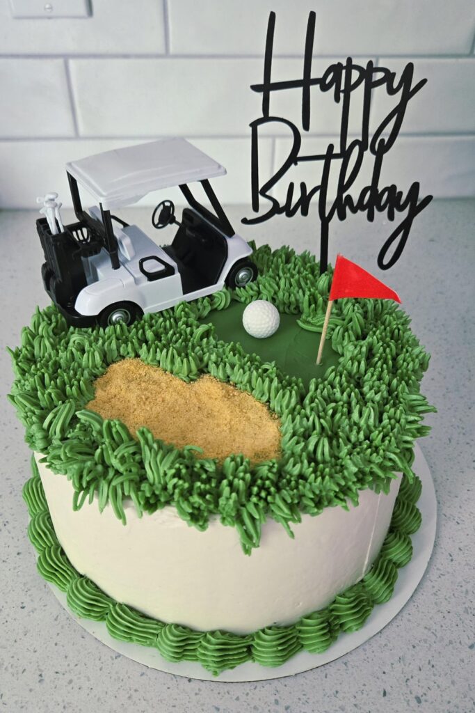 Made my husband's golf themed birthday cake and cupcakes