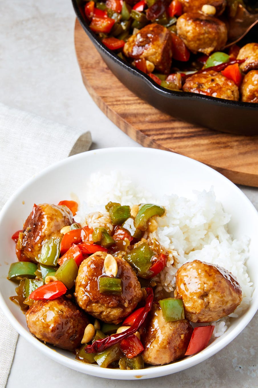 kung pao chicken meatballs