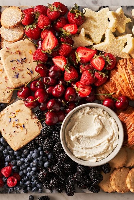 berries and cream charcuterie board