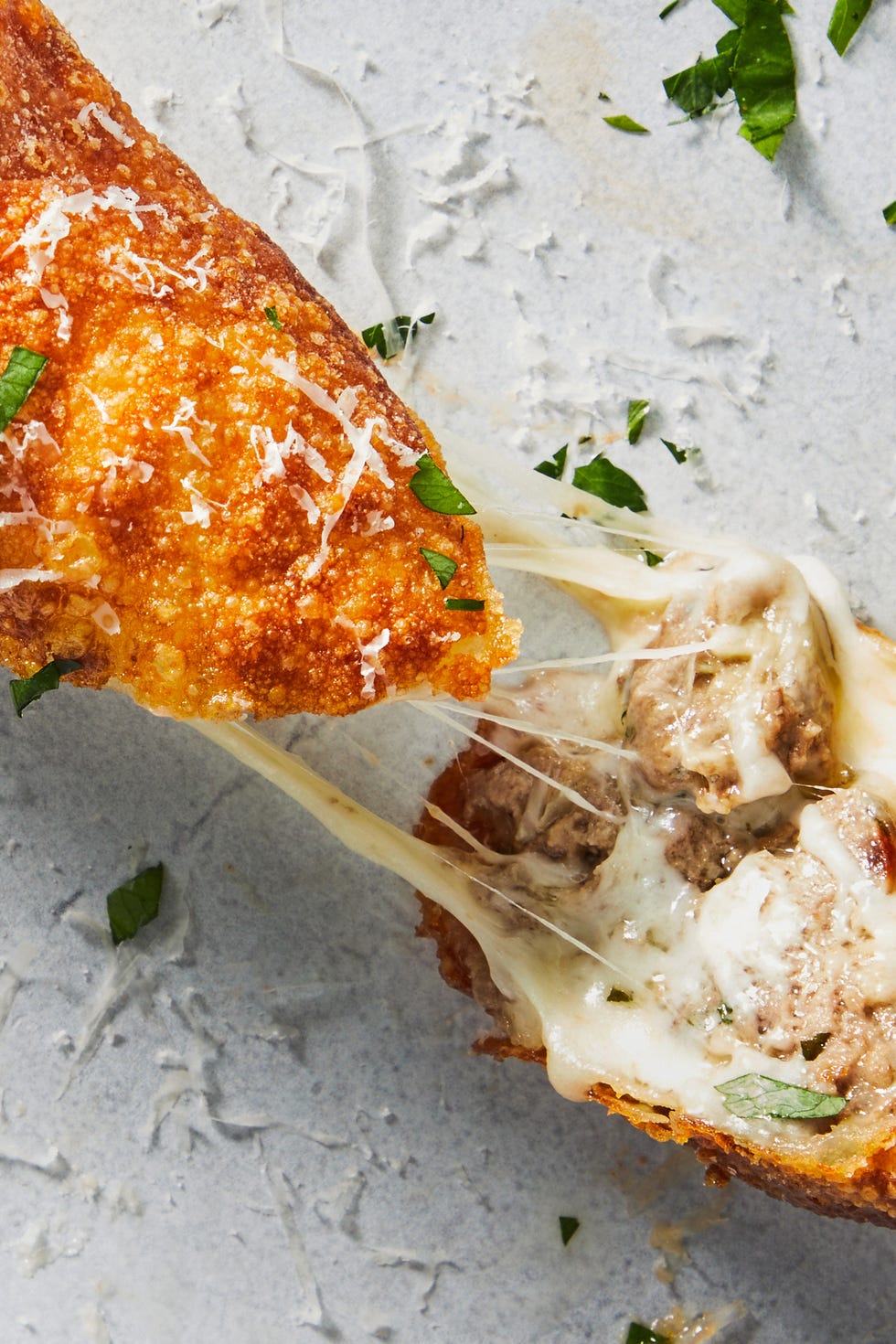 meatball sub egg rolls with marinara sauce