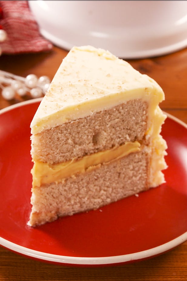 eggnog spice layer cake
