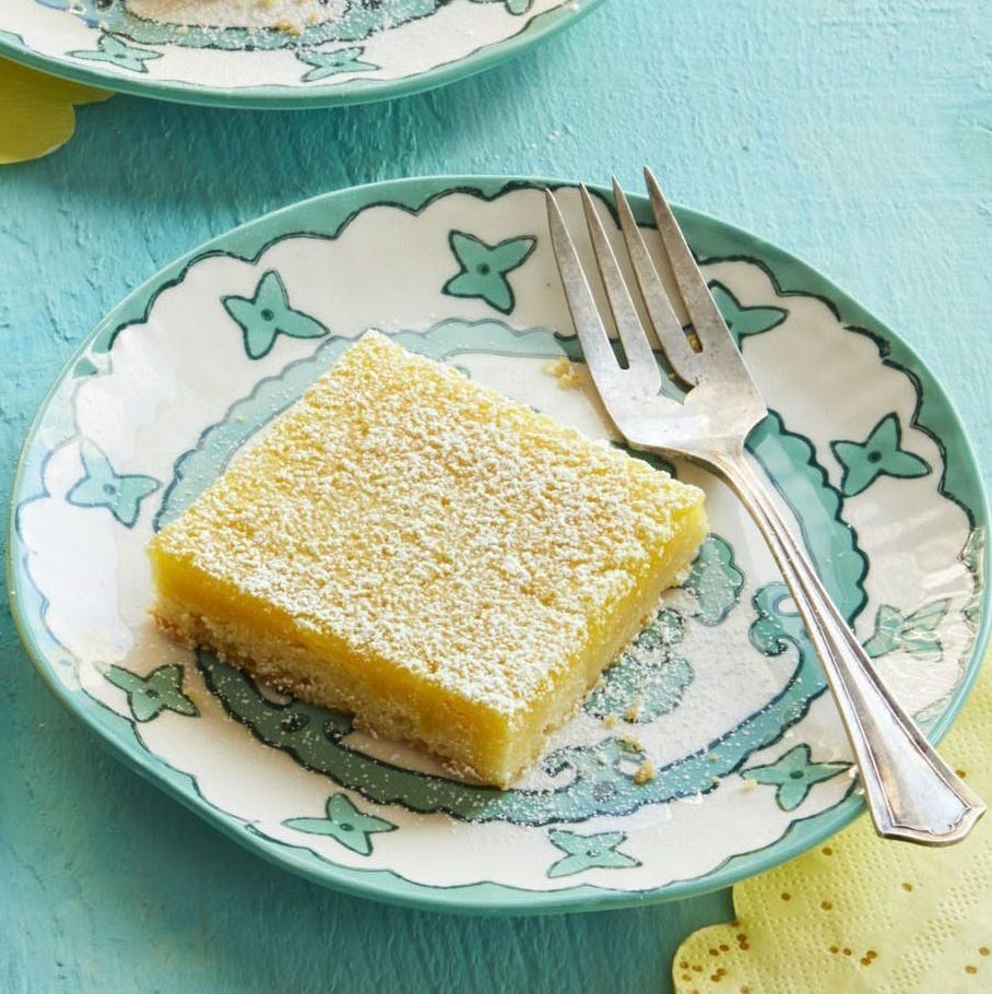 dishes at a midwestern potluck lemon bars