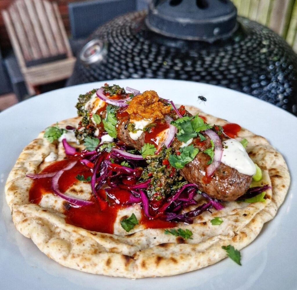 Grilled beef kofta. Grilled beef kofta.