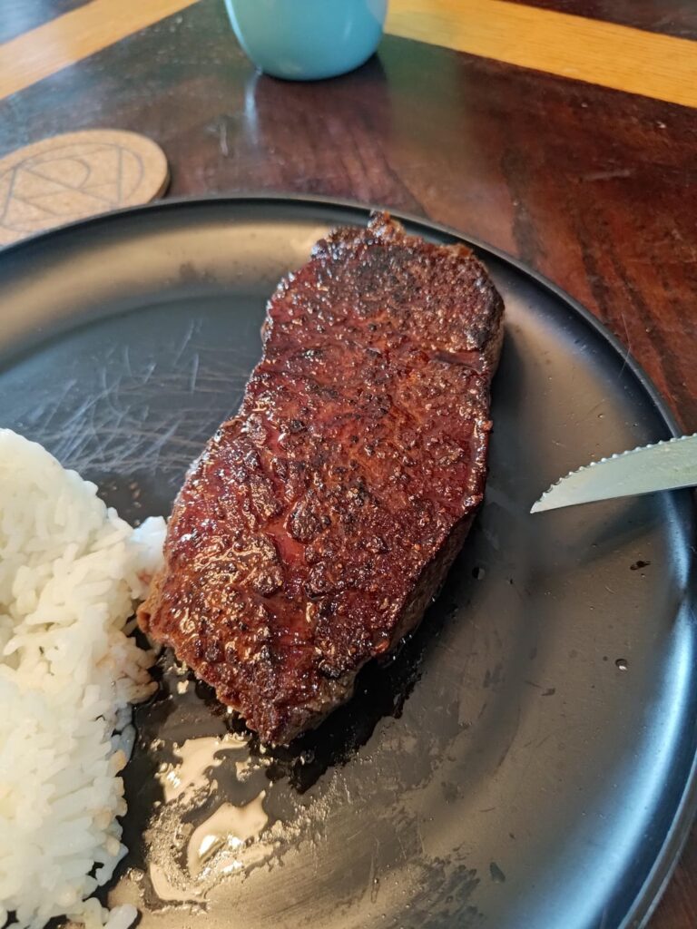 Strip. Medium/medium well for tons of marbling