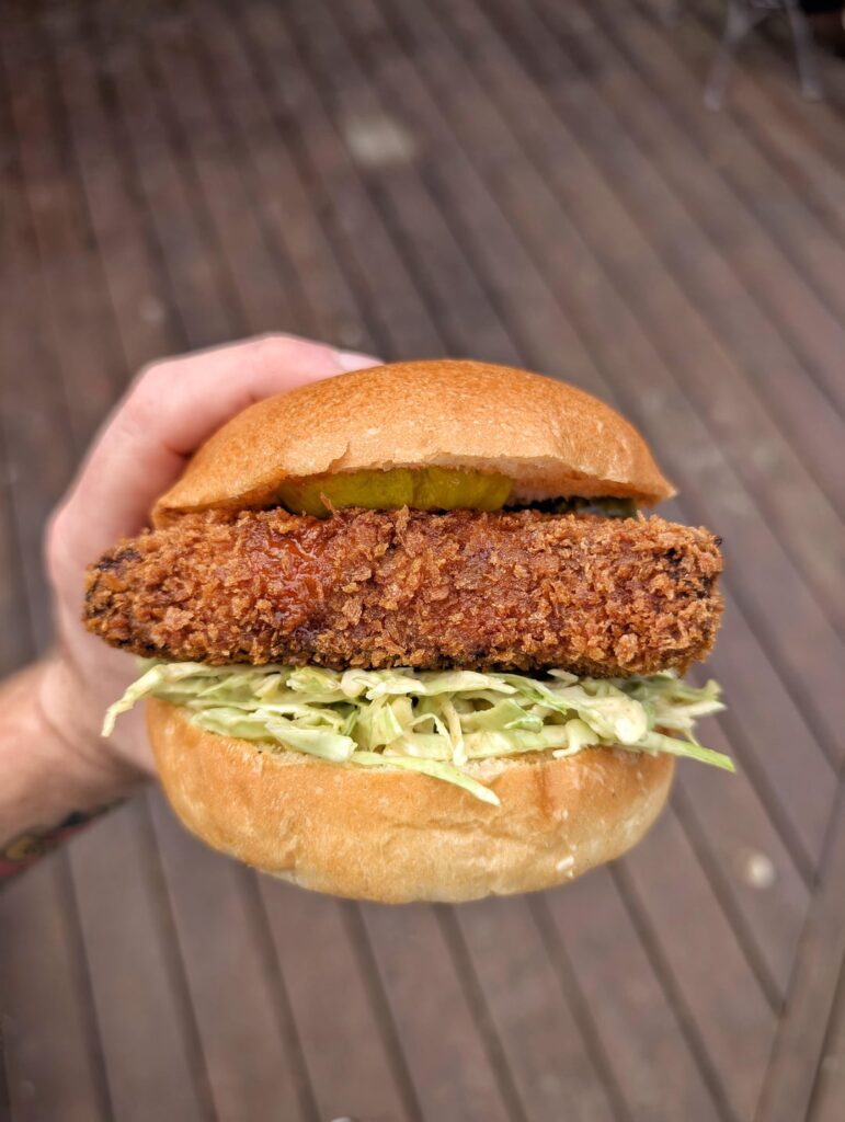 Something different with leftovers. Pulled Pork Katsu Sandwich