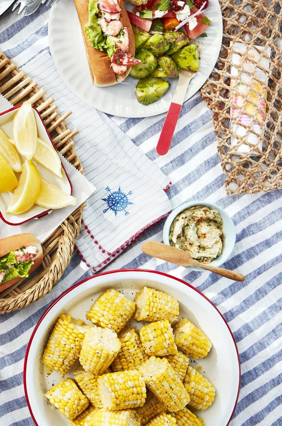 corn cobettes with basil butter