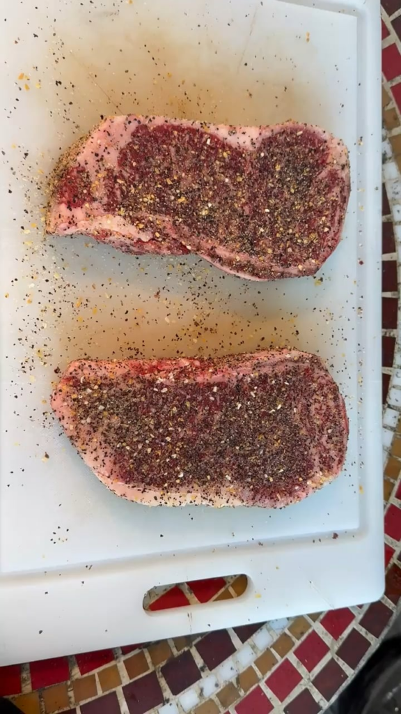 Reverse Seared Bone-In NY Strips – JD vs. SPG