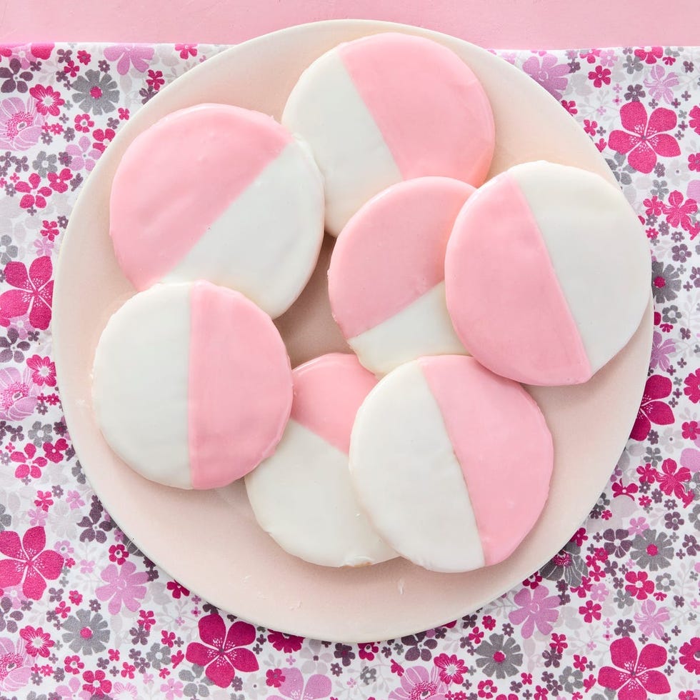pink and white easter cookies