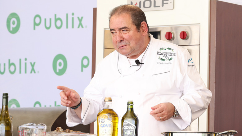Emeril Lagasse giving a cooking demonstration