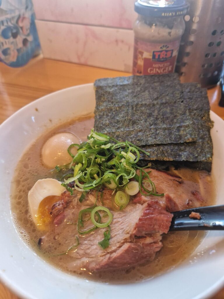 Tonkotsu Shoyu Ramen with a thick slab of chashu
