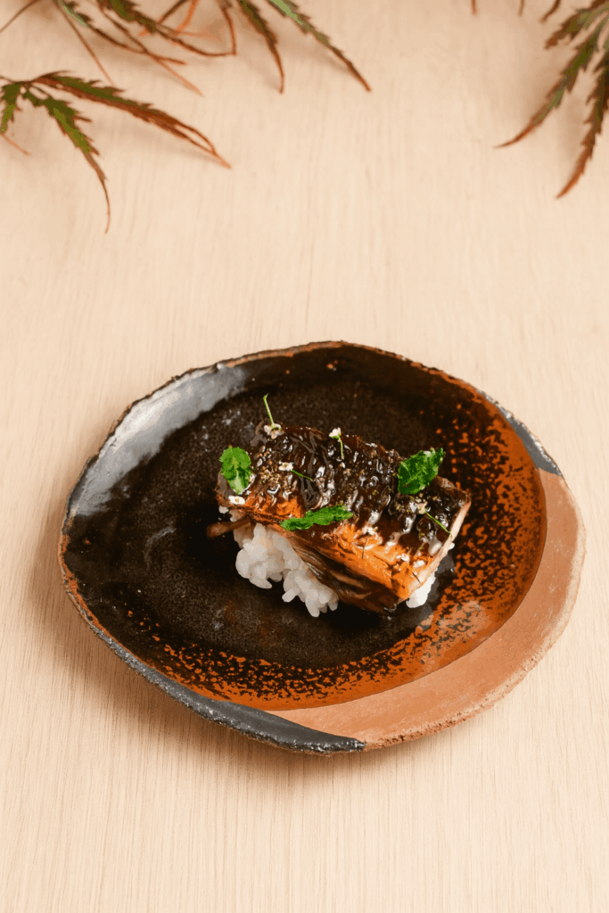 Bincho-grilled Unagi w/ Kinome leaves