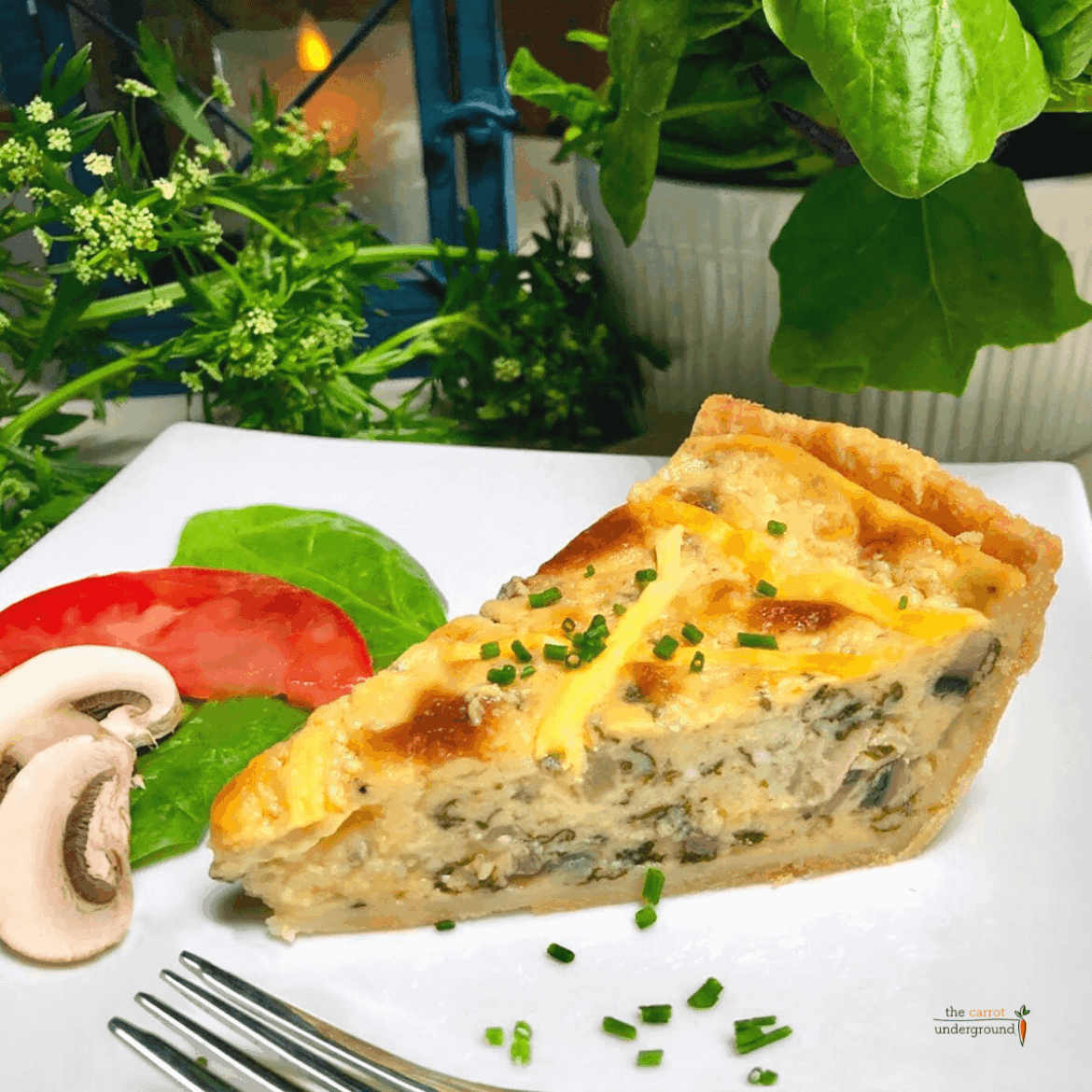 Vegan Spinach Mushroom Quiche 🌱 cheesy & delicious (no tofu)