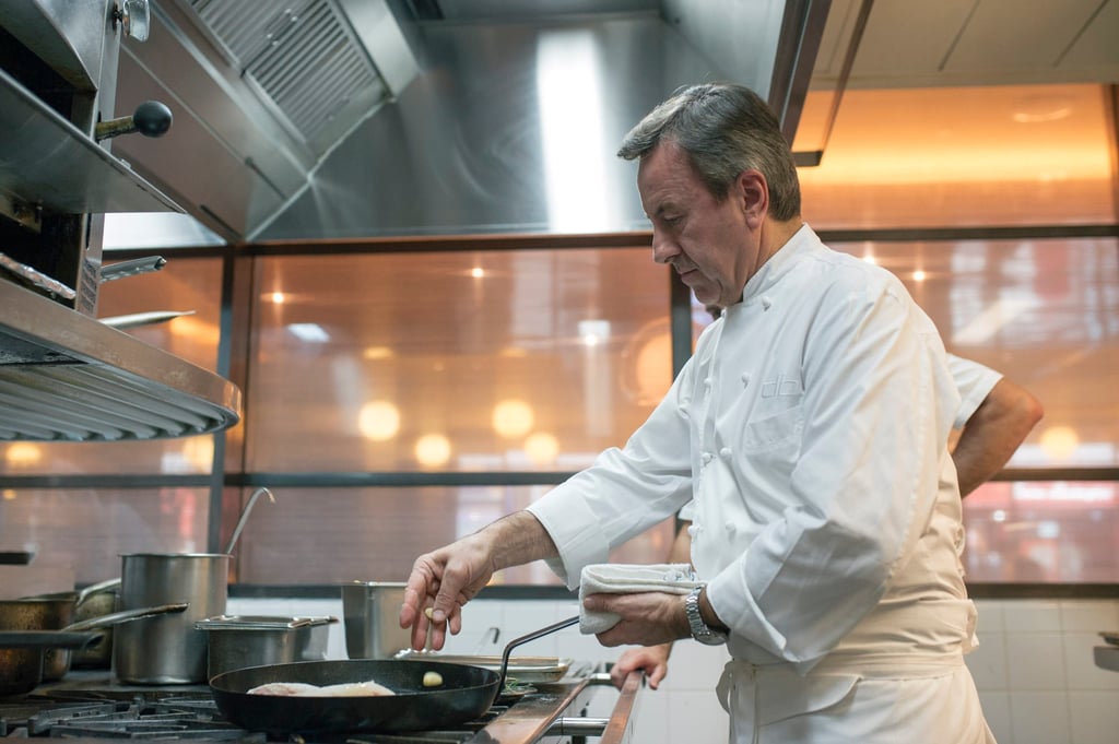 Boulud prepares food for his recent pop-up at Hong Kong’s Mandarin Grill + Bar. Photo: Mandarin Grill + Bar