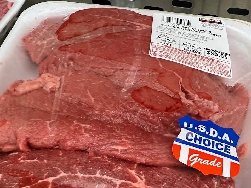 USDA Choice-grade steak at Costco.