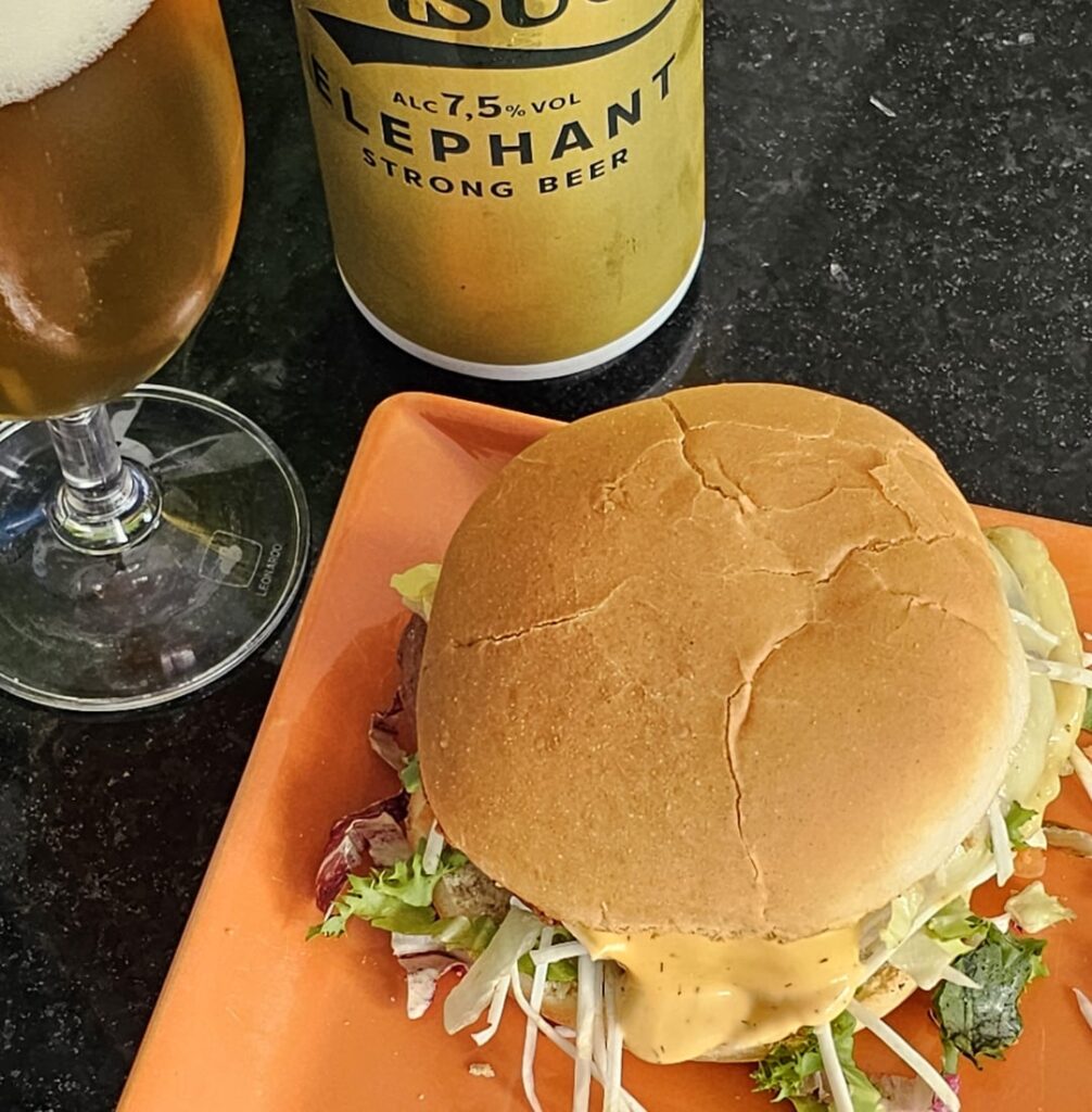 Cheeseburger from the grill