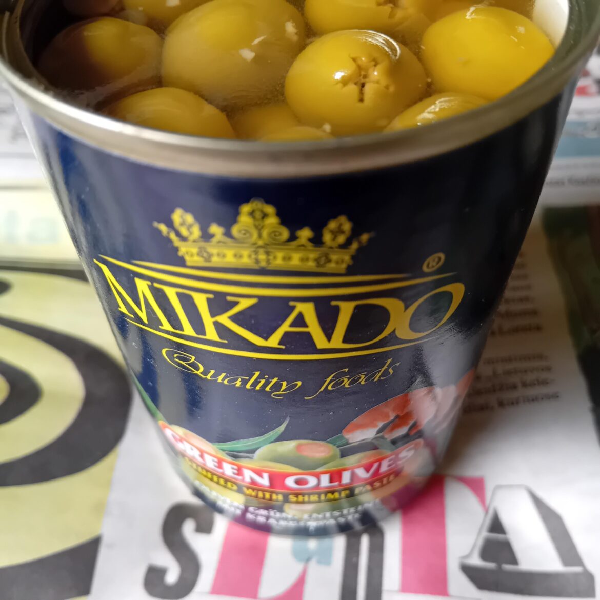 Shrimp paste filled olives. Supposedly, you can eat 5-10 of them in one sitting 🦐