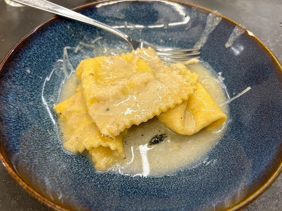 Homemade ravioli at Florence pasta class