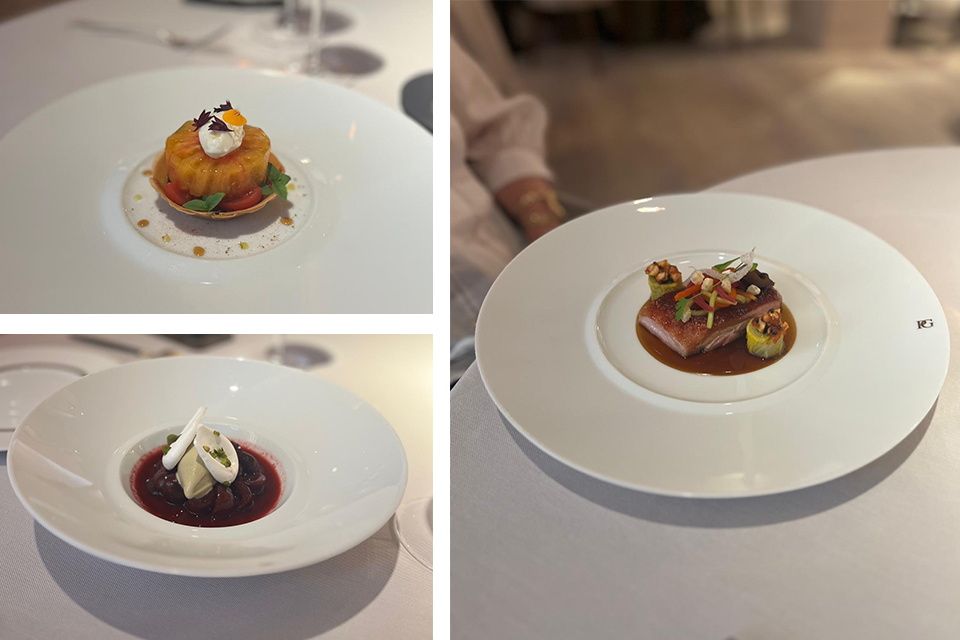 Dishes from the three-course lunch menu at Restaurant Patrick Guilbaud