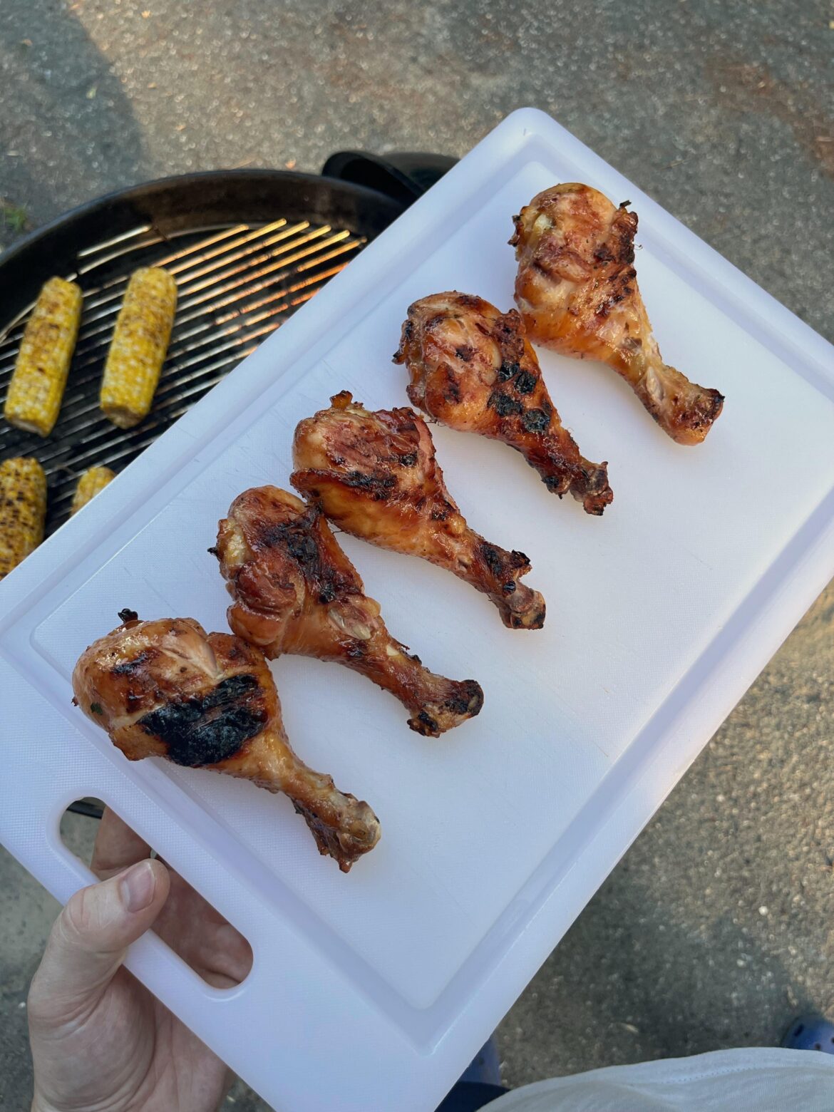 First time doing drumsticks on the kettle. Marinated and cooked to 175°F.