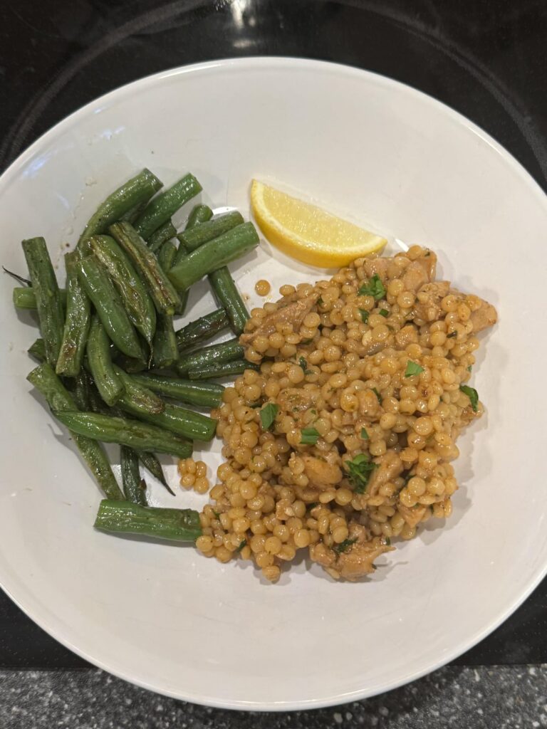 Lemony herbed chicken and couscous skillet