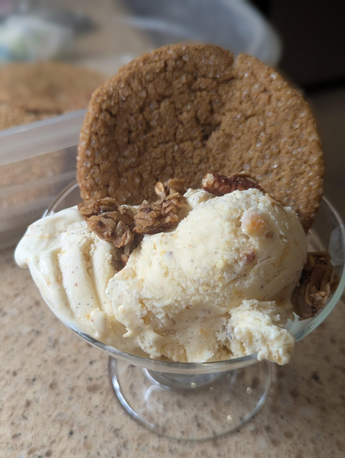 Homemade vanilla bean and grilled peach ice cream Homemade vanilla bean and grilled peach ice cream