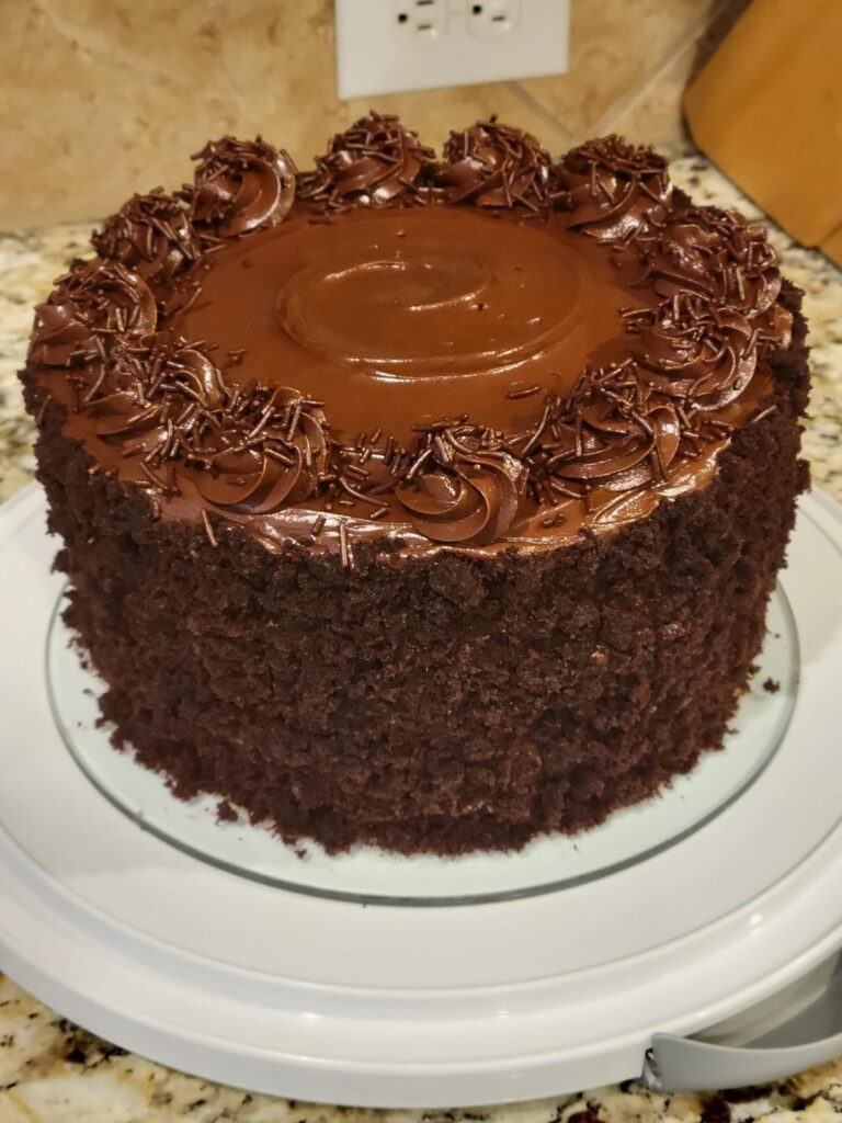 Chocolate cake for chocoholic little girls and husband!