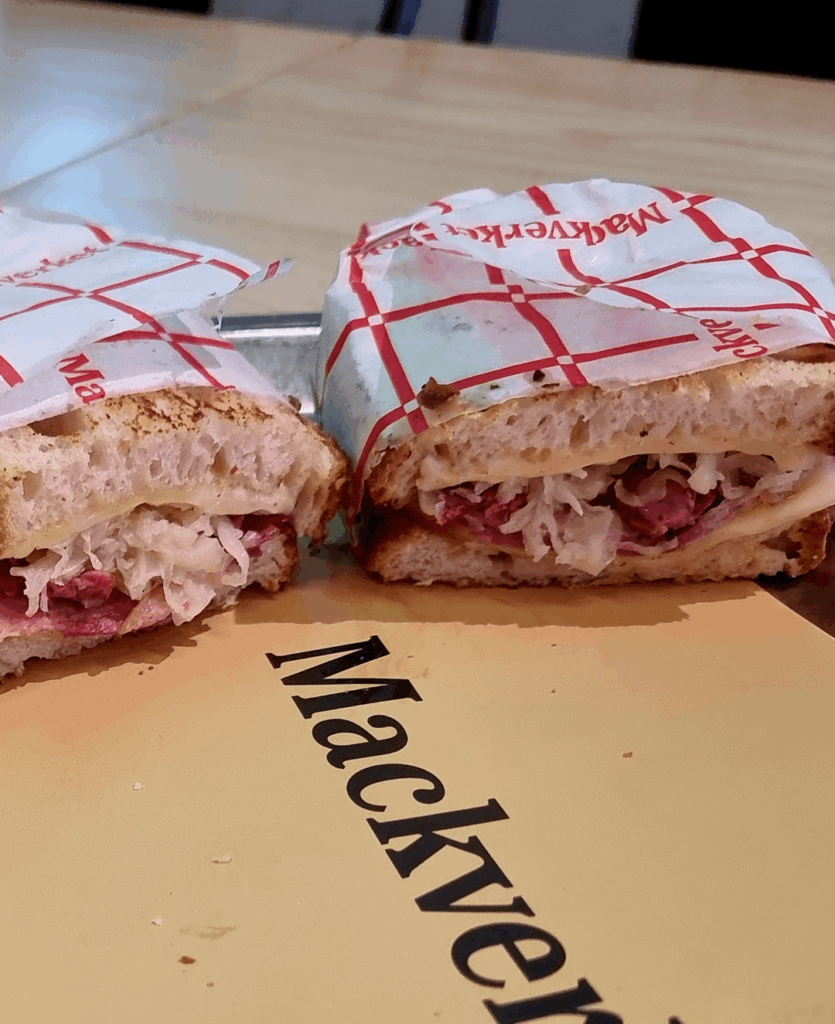 [I ate] brisket, dijon and sauerkraut sandwich