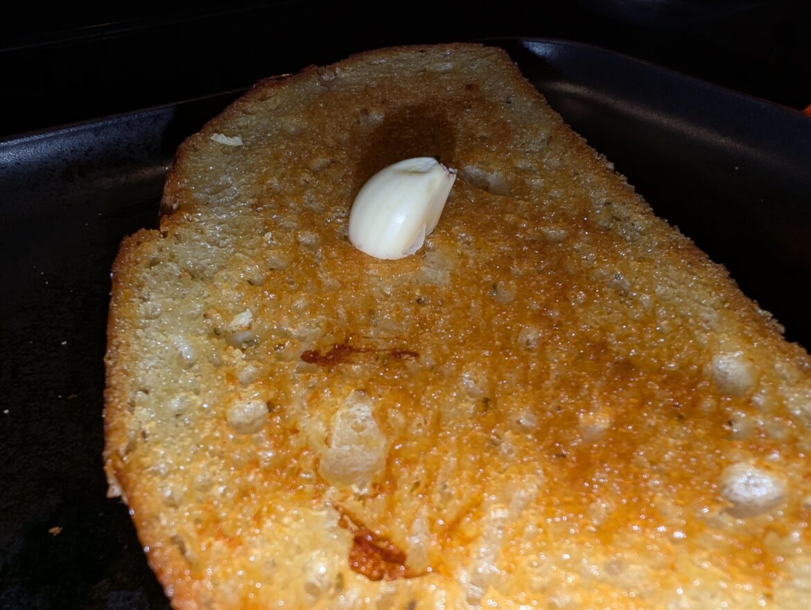 PSA: Cut a garlic clove in half and rub the cut side against your grilled cheese ron each side right before it's pulled off the stove.