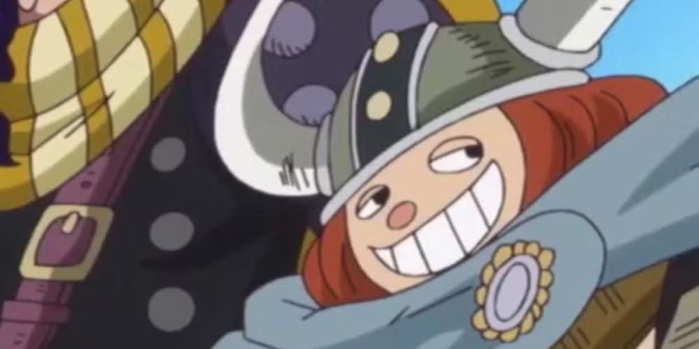 Goldberg smile during his One Piece anime debut