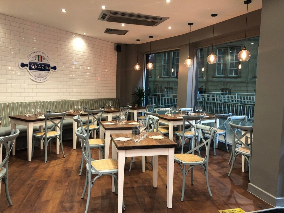 Grazie restaurant interior.