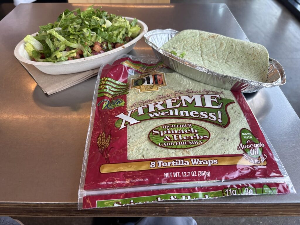 Treated myself to Chipotle! (and slight foodhack: order a bowl and bring your own preferred tortilla)