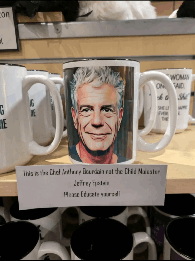 Apparently, people in this tchotchke thought someone was making Epstein mugs